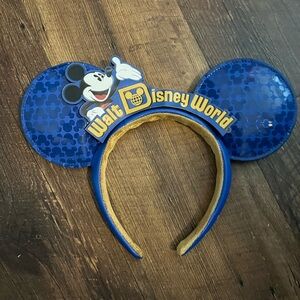 Disney Blue Mickey Mouse Ears Headband​